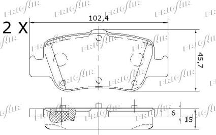 Frigair PD15.508 - Тормозные колодки, дисковые, комплект autospares.lv