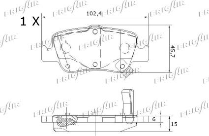 Frigair PD15.508 - Тормозные колодки, дисковые, комплект autospares.lv