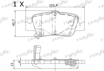 Frigair PD15.508 - Тормозные колодки, дисковые, комплект autospares.lv