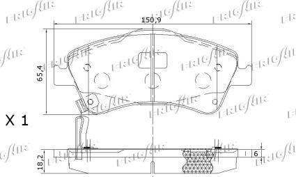 Frigair PD15.507 - Тормозные колодки, дисковые, комплект autospares.lv