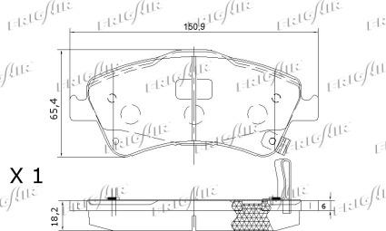 Frigair PD15.507 - Тормозные колодки, дисковые, комплект autospares.lv