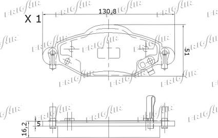 Frigair PD15.518 - Тормозные колодки, дисковые, комплект autospares.lv