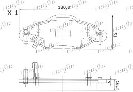 Frigair PD15.518 - Тормозные колодки, дисковые, комплект autospares.lv