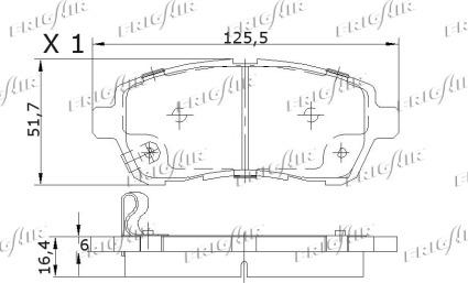 Frigair PD15.521 - Тормозные колодки, дисковые, комплект autospares.lv