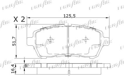 Frigair PD15.521 - Тормозные колодки, дисковые, комплект autospares.lv