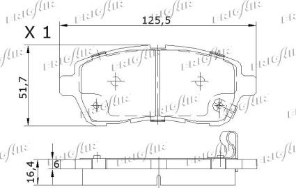 Frigair PD15.521 - Тормозные колодки, дисковые, комплект autospares.lv