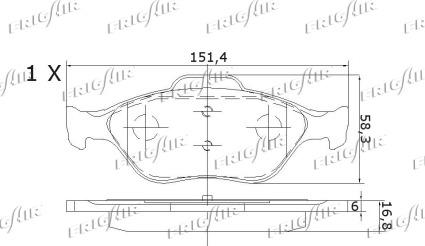 Frigair PD15.523 - Тормозные колодки, дисковые, комплект autospares.lv