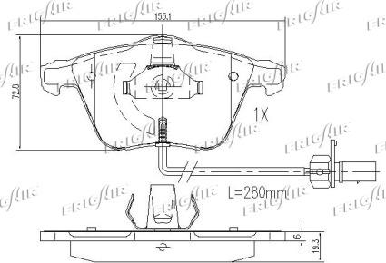 Frigair PD10.518 - Тормозные колодки, дисковые, комплект autospares.lv