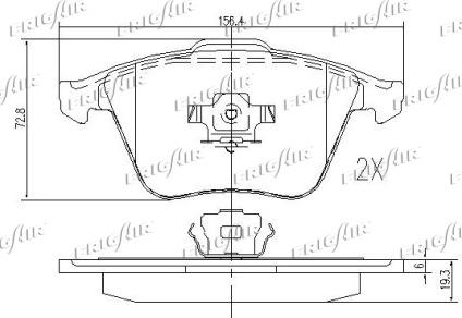 Frigair PD10.518 - Тормозные колодки, дисковые, комплект autospares.lv