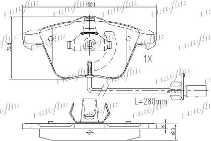 Frigair PD10.518 - Тормозные колодки, дисковые, комплект autospares.lv