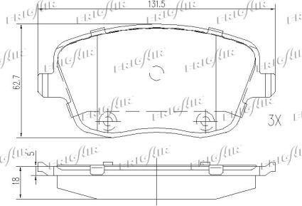 Frigair PD10.517 - Тормозные колодки, дисковые, комплект autospares.lv