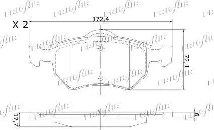 Frigair PD18.507 - Тормозные колодки, дисковые, комплект autospares.lv