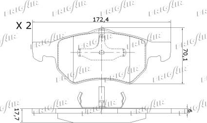 Frigair PD18.507 - Тормозные колодки, дисковые, комплект autospares.lv