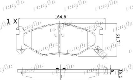 Frigair PD18.511 - Тормозные колодки, дисковые, комплект autospares.lv