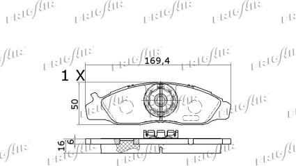 Frigair PD31.506 - Тормозные колодки, дисковые, комплект autospares.lv