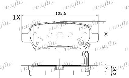 Frigair PD21.503 - Тормозные колодки, дисковые, комплект autospares.lv