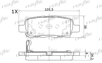 Frigair PD21.503 - Тормозные колодки, дисковые, комплект autospares.lv