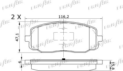 Frigair PD28.505 - Тормозные колодки, дисковые, комплект autospares.lv