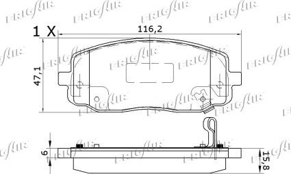 Frigair PD28.505 - Тормозные колодки, дисковые, комплект autospares.lv