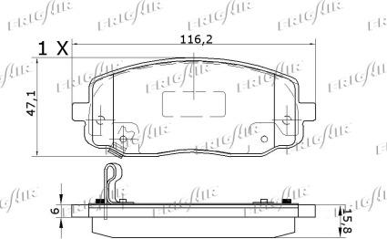 Frigair PD28.505 - Тормозные колодки, дисковые, комплект autospares.lv