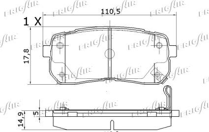 Frigair PD28.514 - Тормозные колодки, дисковые, комплект autospares.lv