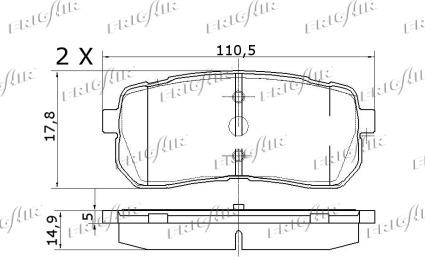 Frigair PD28.514 - Тормозные колодки, дисковые, комплект autospares.lv