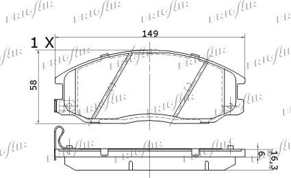 Frigair PD28.516 - Тормозные колодки, дисковые, комплект autospares.lv