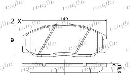 Frigair PD28.516 - Тормозные колодки, дисковые, комплект autospares.lv