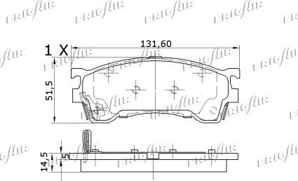 Frigair PD27.503 - Тормозные колодки, дисковые, комплект autospares.lv