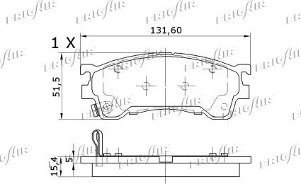 Frigair PD27.503 - Тормозные колодки, дисковые, комплект autospares.lv