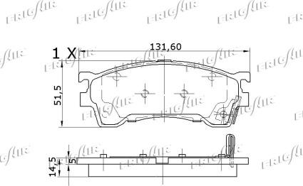 Frigair PD27.503 - Тормозные колодки, дисковые, комплект autospares.lv