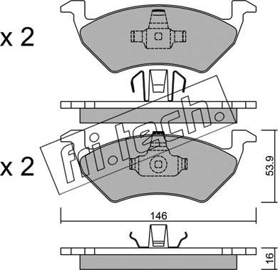 Fri.Tech. 994.0 - Тормозные колодки, дисковые, комплект autospares.lv