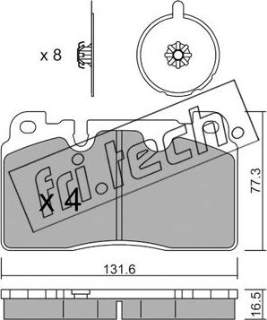 Fri.Tech. 995.0-141 - Тормозные колодки, дисковые, комплект autospares.lv