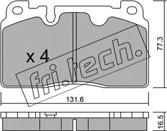 Fri.Tech. 995.0 - Тормозные колодки, дисковые, комплект autospares.lv