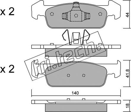 Fri.Tech. 991.1 - Тормозные колодки, дисковые, комплект autospares.lv