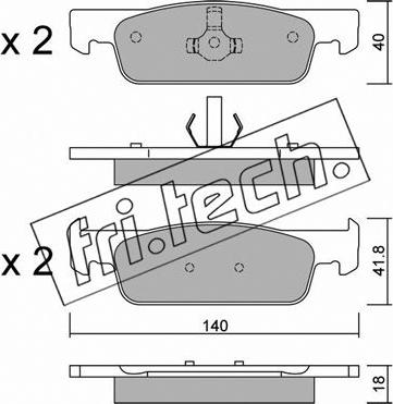 Fri.Tech. 991.3 - Тормозные колодки, дисковые, комплект autospares.lv