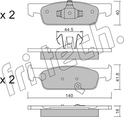 Fri.Tech. 991.2 - Тормозные колодки, дисковые, комплект autospares.lv