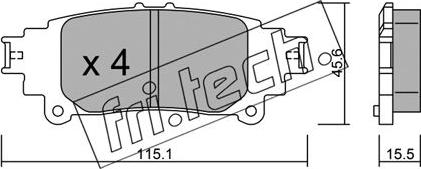 Fri.Tech. 993.0 - Тормозные колодки, дисковые, комплект autospares.lv