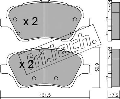 Fri.Tech. 992.0 - Тормозные колодки, дисковые, комплект autospares.lv