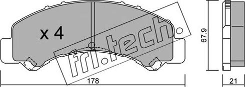 Fri.Tech. 941.0 - Тормозные колодки, дисковые, комплект autospares.lv