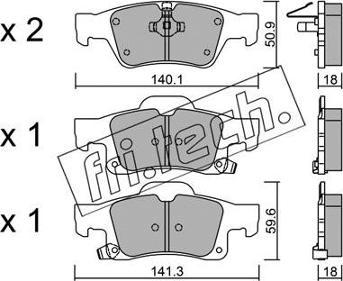 Fri.Tech. 943.0 - Тормозные колодки, дисковые, комплект autospares.lv