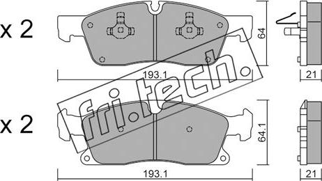 Fri.Tech. 942.4 - Тормозные колодки, дисковые, комплект autospares.lv