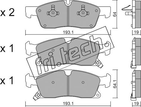 Fri.Tech. 942.0 - Тормозные колодки, дисковые, комплект autospares.lv