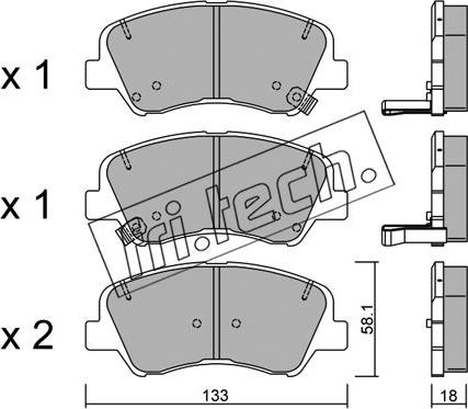 Fri.Tech. 959.0 - Тормозные колодки, дисковые, комплект autospares.lv