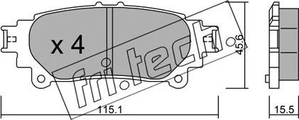 Fri.Tech. 955.0 - Тормозные колодки, дисковые, комплект autospares.lv