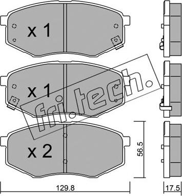 Fri.Tech. 958.0 - Тормозные колодки, дисковые, комплект autospares.lv