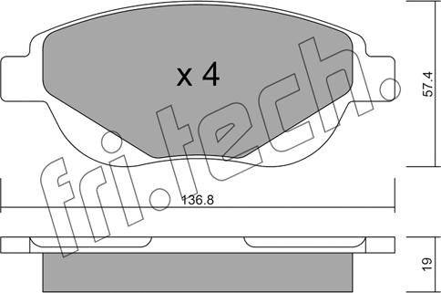 Fri.Tech. 964.0 - Тормозные колодки, дисковые, комплект autospares.lv