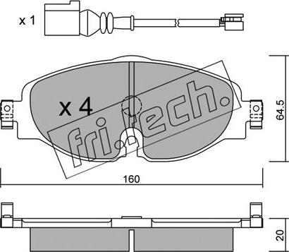 Fri.Tech. 966.0W - Тормозные колодки, дисковые, комплект autospares.lv