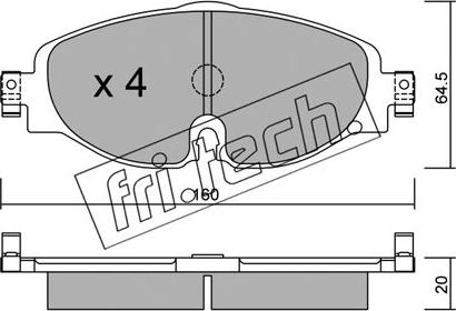 Fri.Tech. 966.0 - Тормозные колодки, дисковые, комплект autospares.lv