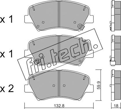 Fri.Tech. 960.0 - Тормозные колодки, дисковые, комплект autospares.lv